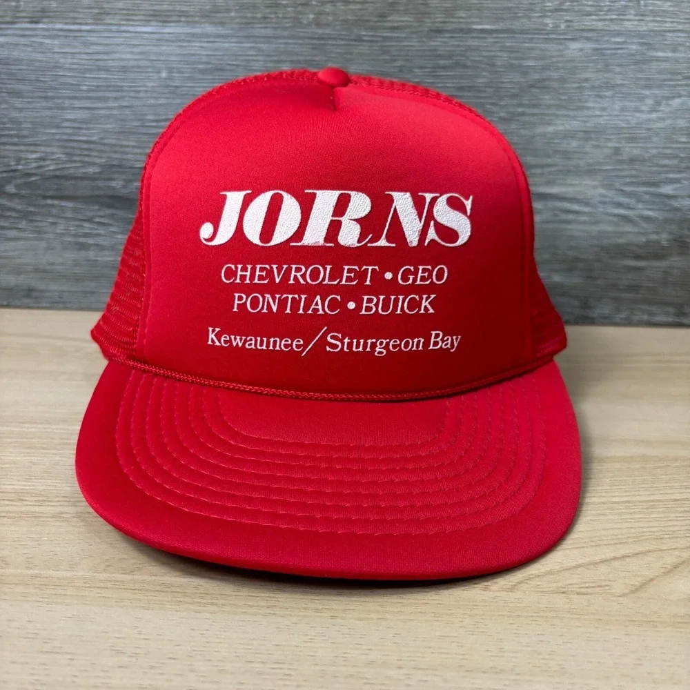 Jorns Hat Cap Snapback Red Trucker Kewaunee‎ Sturgeon Bay Wisconsin